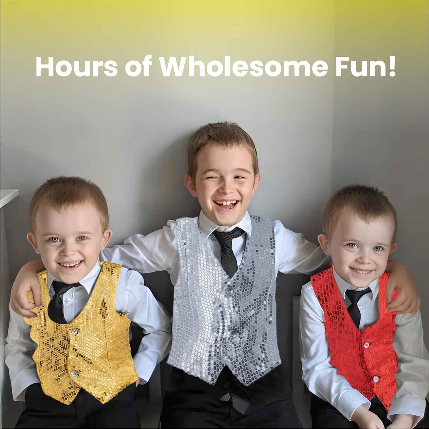 Red Sequined Vest - Size L (12-14)