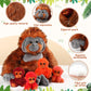 Lenwen 5 Pcs Plush Gorilla Orangutan Stuffed Animals Set 14 Inch Large Mommy Gorilla With 4 Baby Gorillas Zippered Gorilla Plush