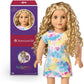 American Girl Truly Me 18-Inch Doll #115 With Gray Eyes, Curly Blonde Hair, Light Skin, Tie Dye T-Shirt Dress, For Ages 6+