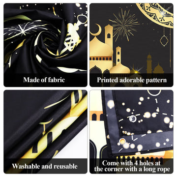 Ramadan Mubarak Party Decorations Eid Al-Adha Mubarak Backdrop For Ramadan Party Supplies Banner Photo Booth Prop