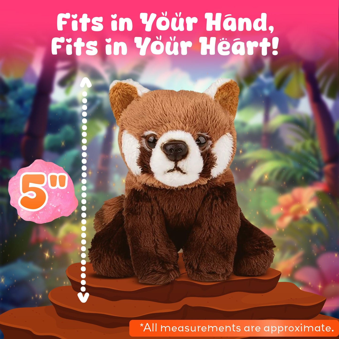 Forest & Twelfth 5'' Stuffed Red Panda, Soft Plush Toy, Cute Stuffed Animal For Boys And Girls, Realistic Looking Small Stuffed