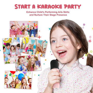 Iyoyo Mini Karaoke Machine For Kids Portable Bluetooth 5.3 Speaker Led Lights With 2 Wireless Microphones Karaoke Gifts For Girls Boys Audlt Birthday Christmas Solid Metal Body (Pink)