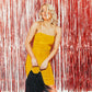 5 Pack Foil Curtain Backdrop Rose Gold Metallic Tinsel Foil Fringe Curtains Photo Booth Props for Birthday Wedding Engagement Ba