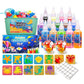 Magic Water Elf Toy Kit with Tablecloth - Aqua Fairy Water Gel Kit for Kids 14 Magic Gels + 12 Molds Create Squishy Water Pets C