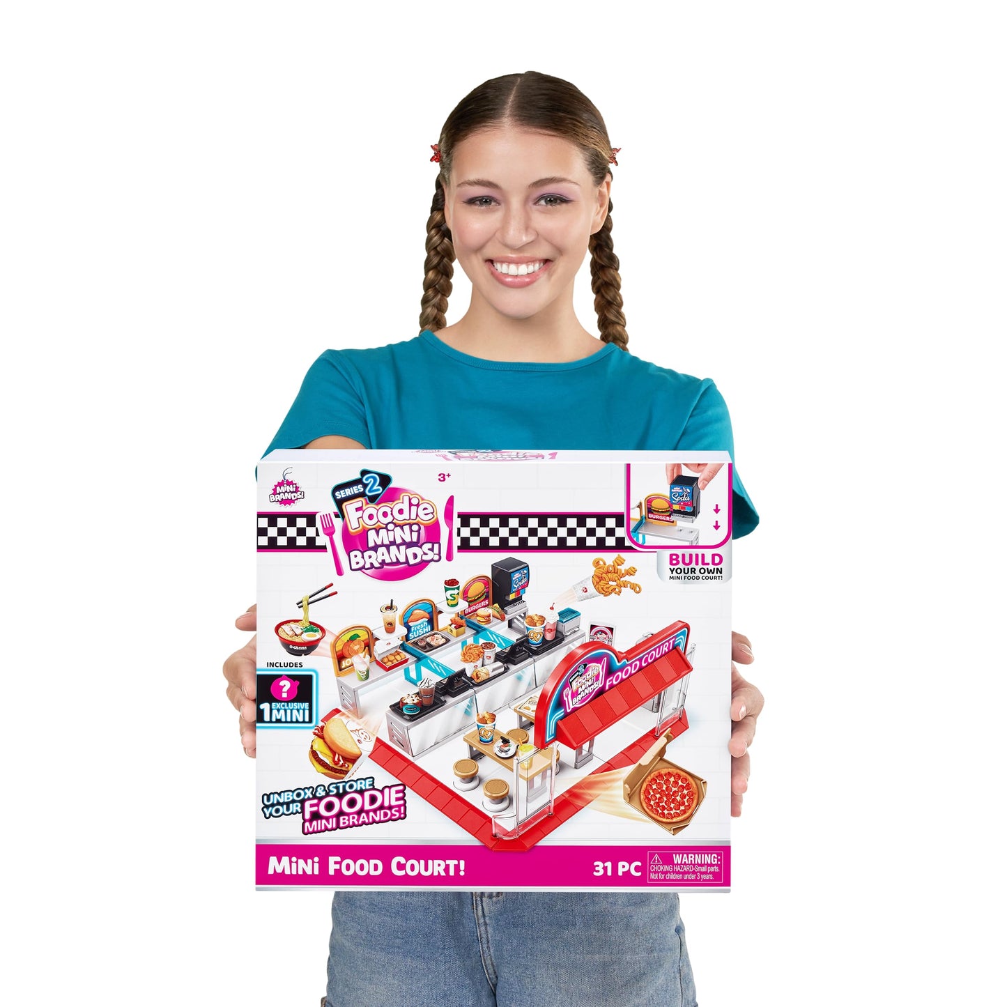 Mini Brands Foodie Series 2 Food Court Playset - Includes Exclusive Mini, Plastic, Model 77263-S2, Perfect for Role Play & Display