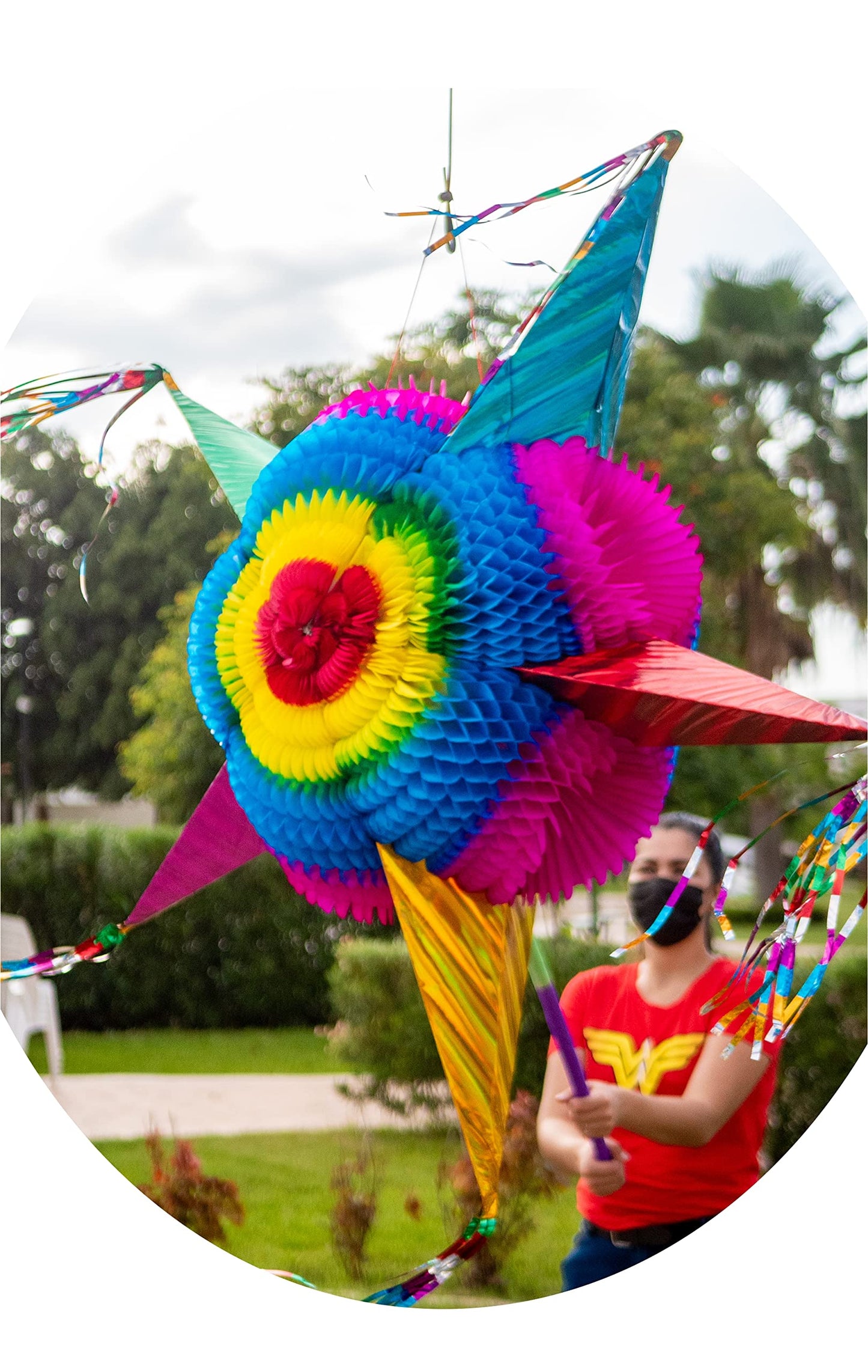Giant Extra Large Pinata,52 Inch Large Really Big Star Piata Mexicana, Dia de Los Muertos,Huge Colorful Foldable Pinata