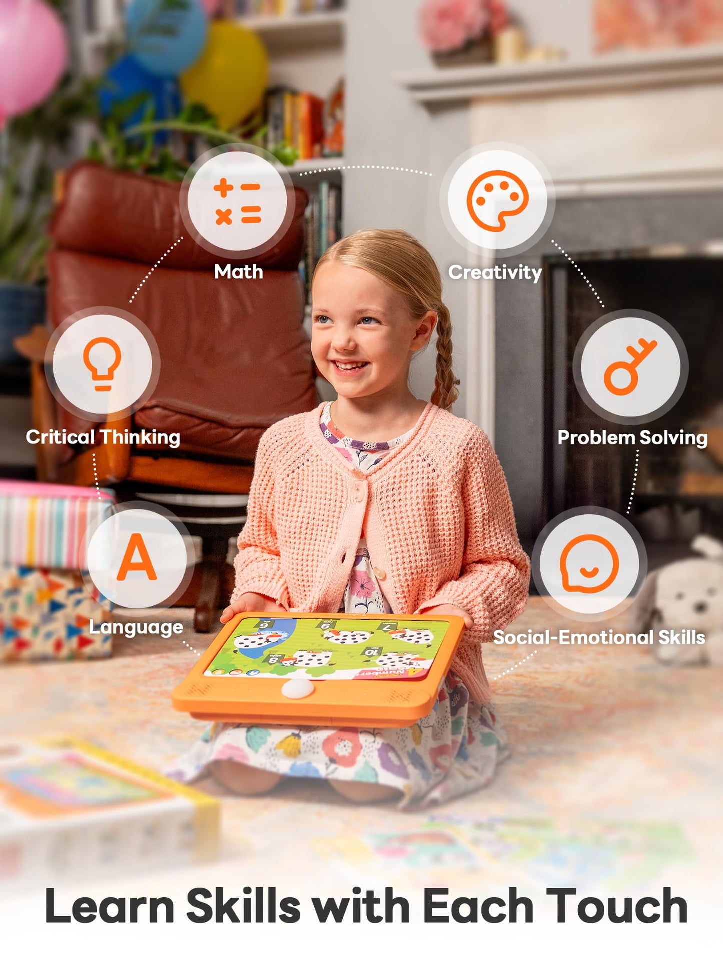 Think Academy Kids Learning Pad - 70 Themes Educational Tablet To Learn Alphabet, Sight Words, Numbers, Music, Preschool Learnin
