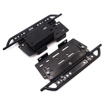KYX Racing Metal Side Step Running Boards Foot-Plate w/Receiver Box for 313mm Wrangler Body (Aluminum)