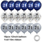 UniBirthLon 18Pcs 21st Birthday Balloons Set, Navy Blue & Silver, Rubber Latex, Confetti Decorations for Men & Women Party Decor