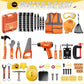 Kids Tool Bench Set,MAGIC4U 95PCS Toddler Tool Workbench with Electronic Drill 13 Tool Equipements,Safety Vest & Hat,Pretend Pla