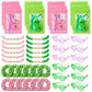 XunYee 48 Pcs Witch Theme Party Favor Supplies Pink and Green Velvet Hair Scrunchies Friendship Bracelets Sunglasses Bags 12 Set