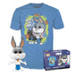 Funko Pop! & Tee: Bugs Bunny™ As Fred Jones™ (Flocked) - Large - (L) - T-Shirt - Clothes With Collectable Vinyl Minifigure - Gift Idea - Toys And Short Sleeve Top For Adults Unisex