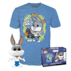 Funko Pop! & Tee: Bugs Bunny™ As Fred Jones™ (Flocked) - Large - (L) - T-Shirt - Clothes With Collectable Vinyl Minifigure - Gift Idea - Toys And Short Sleeve Top For Adults Unisex
