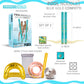 POZA 2 Pack Jumbo Inflatable Pool Noodle Floats - 74-inch enhanced elegant Giant Pool Noodle Inflatable Floats  Sparkle Blue Gold Glitter Confetti Pool Float Inflatable Noodles for Ocean  Lake  Beach