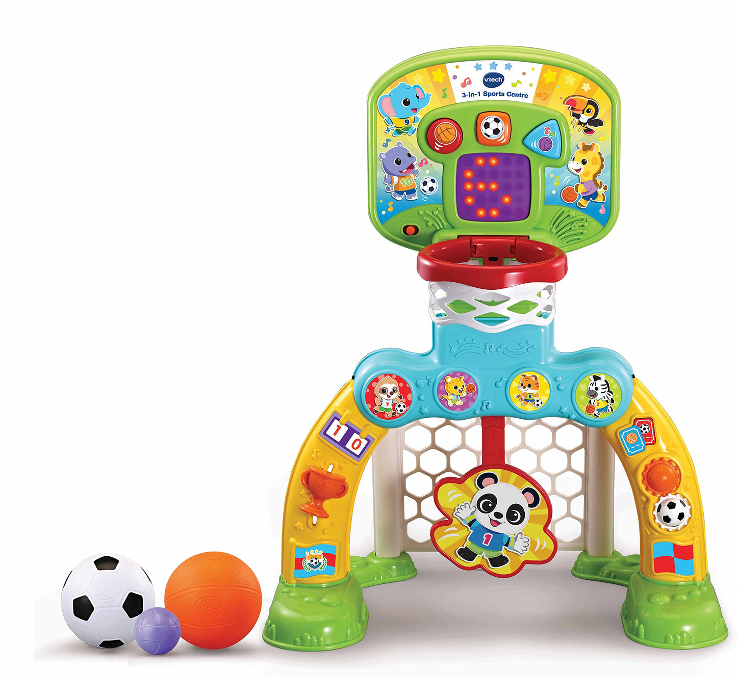 Vtech 3-In-1 Sports Centre, Baby Interactive Toy With Colours And Sounds, Learning With Role-Play, Suitable For Baby Boys & Girls From 12 To 36 Months (Yellow/Blue), English Version, 66X58X44 Cm