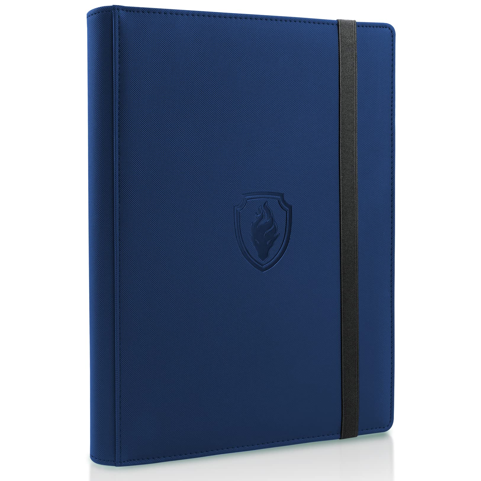 Trading Card Binder 9 Pocket  Fabmaker PU Cover Card Collection Binder for 360 Cards  enhanced Card Album  Sturdy Card Holder Folders for YuGiOh  MTG  TCG  Game Cards & Sports Cards  Navy Blue