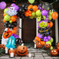 Halloween Balloon Arch Kit, 100 Pcs Purple Green Orange Halloween Balloons, Spider Pumpkin Witch Balloon Foil, Eye Black Orange