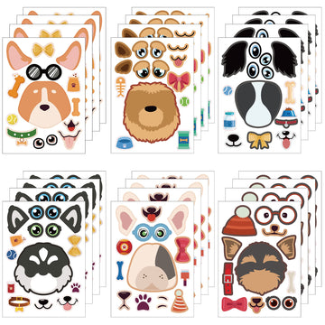 Dorgua Make-A-Face Sticker Set, Make A Dogs Stickers For Kids Dog Lover, Diy Craft Stickers Face Stickers Decor, Make Your Own D