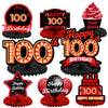 Happy 100Th Birthday Red And Black Table Honeycomb Centerpieces Balloons Theme Decor Table Decorations Table Toppers For Girls Women Princess 100 Years Old Birthday Party Bday Supplies Background Gold