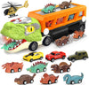 Dinosaur Toys for Kids 3-5, 5-7 Year Old Boys, Big Dinosaur Truck with 10 Mini Car, Dinosaur Cars for Toddlers 3-4 Years, Kids T