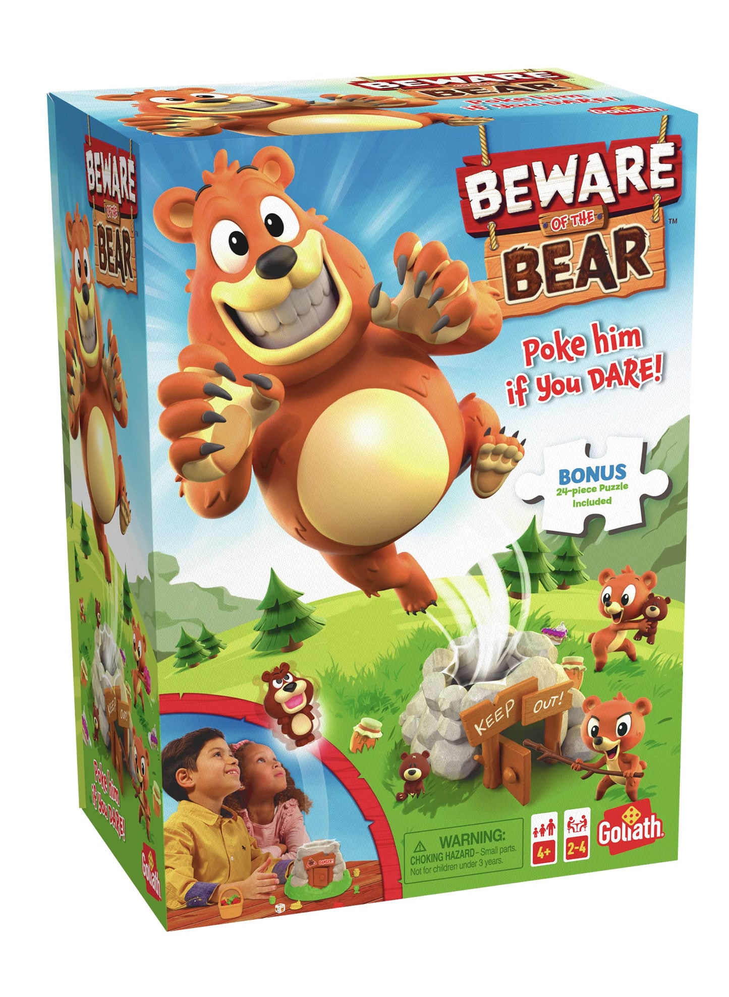 Beware Of The Bear Game - Poke The Bear And Sneak The Goodies Before He Wakes Up - Includes 24-Piece Puzzle By Goliath, Multi Color, 919582