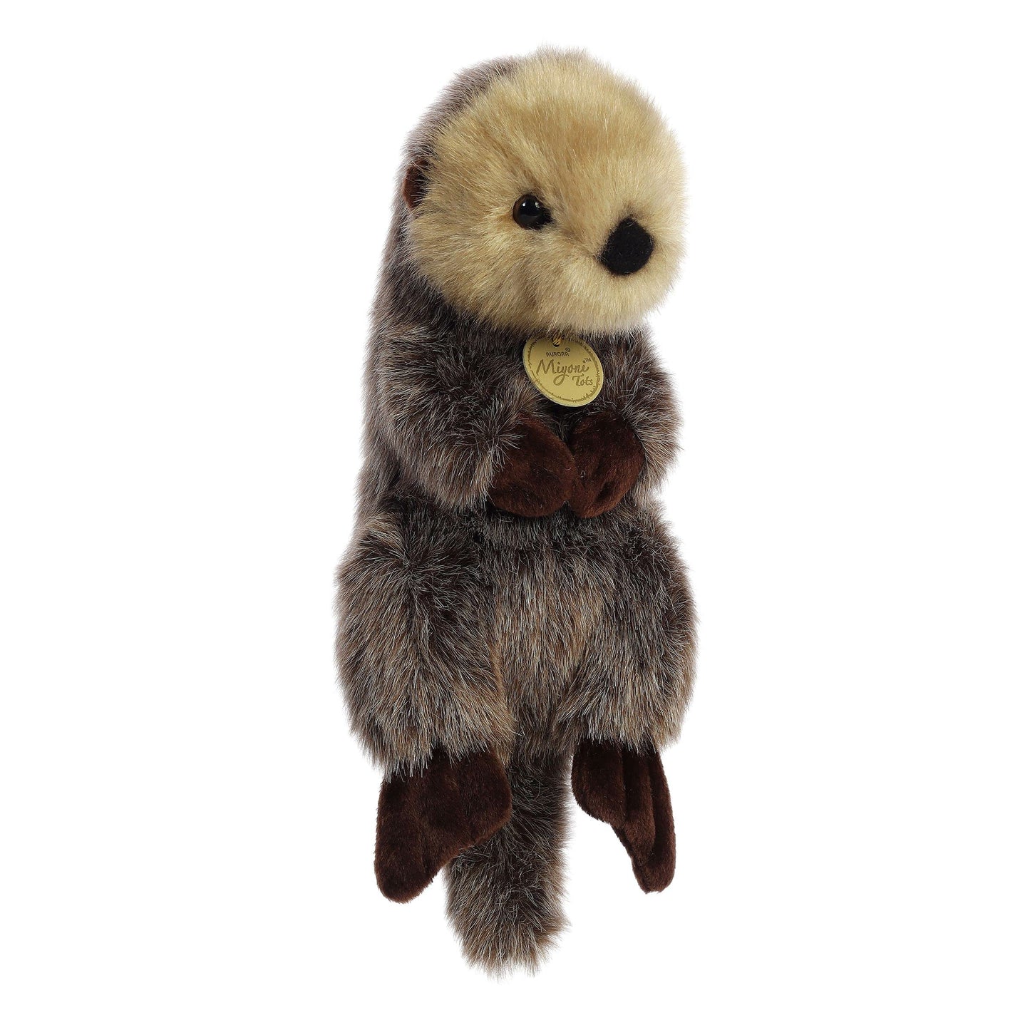 Aurora® Miyoni® Tots Baby Sea Otter Stuffed Animal, Brown, 9.5 Inches, Lifelike Detail, Model 26466, Soft Polyester