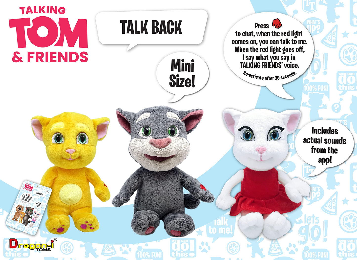 Relsy Official Talking Tom & Friends 10 Inch Tom Plush Toy With Interactive Talkback & App Sounds Features | An Original, Fun & Educational Cuddle Toy