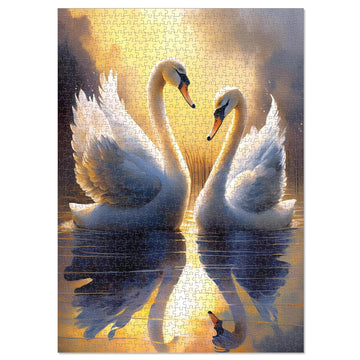 Elx 1000 Piece Jigsaw Puzzle For Adults,The Lake White Swan Unique Difficult And Challenge Large Puzzle Game, Room Wall Decor (2