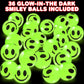 Artcreativity Glow In The Dark Smile Face Bouncy Balls - Bulk Pack Of 36, 1 Inch High Bounce Balls For Kids, Christmas Party Favors, Goodie Bag Stuffers For Boys And Girls