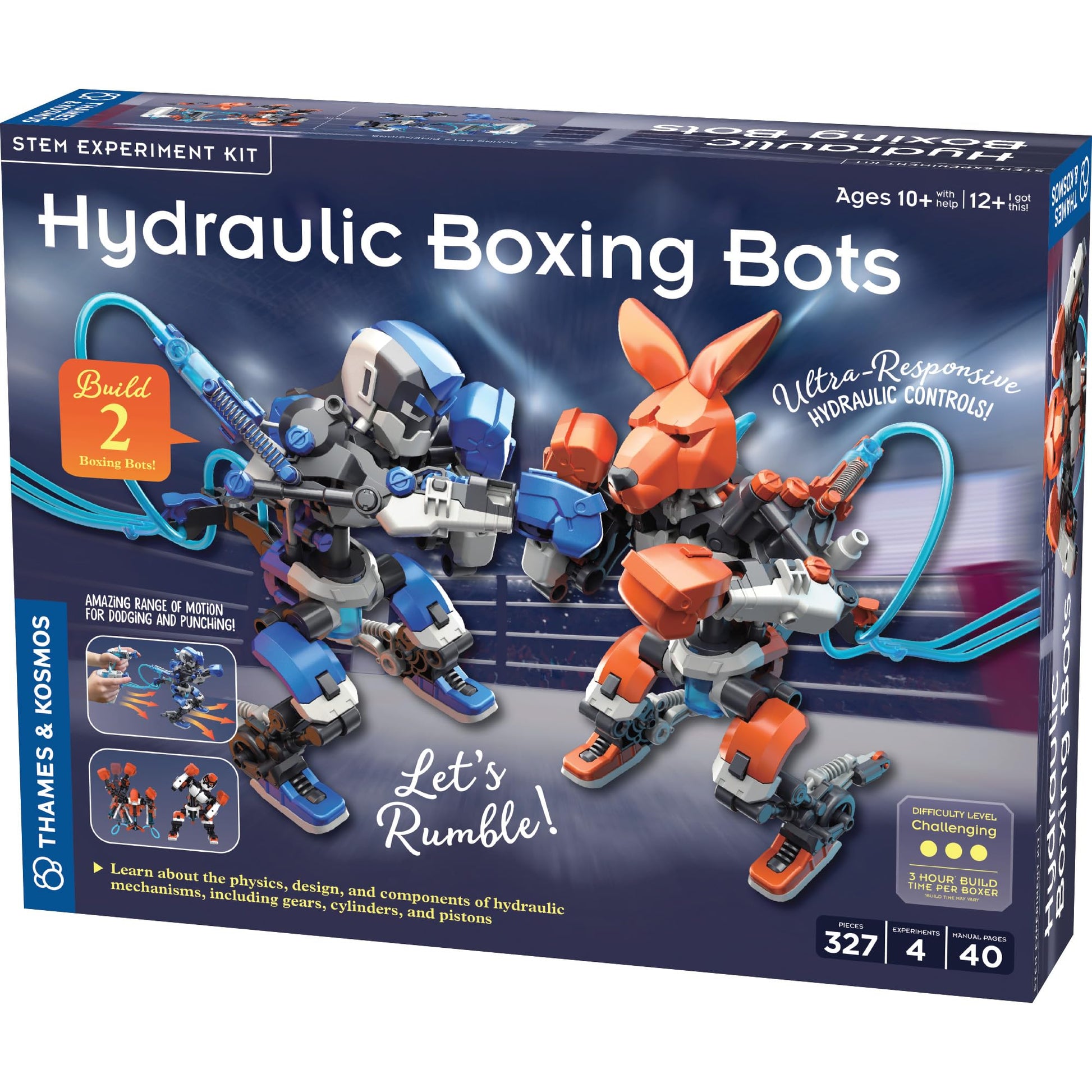 Thames & Kosmos Hydraulic Boxing Bots Stem Experiment Kit | Build Two Hydraulic-Powered Boxing Robots! | Explore Hydraulic, Water-Powered Systems | Challenge A Friend To A Robot Duel!