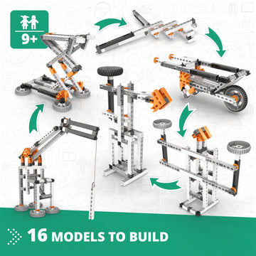Engino- Stem Toys, Construction Toys For Kids 9+, Mechanics: Levers, Linkages & Structures, Educational Toys, Stem Kits, Gifts For Boys & Girls (16 Model Options)