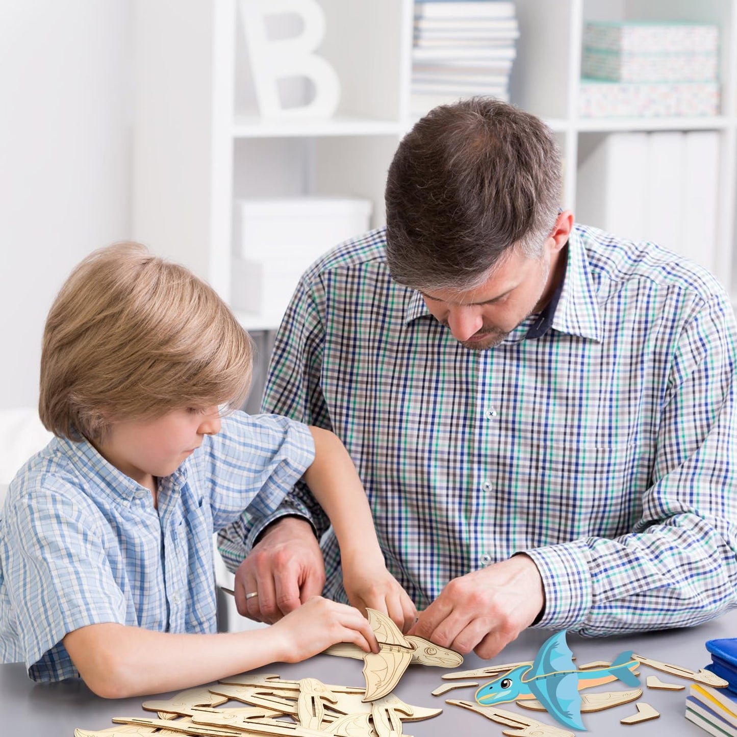 Fennoral 14 Pack Wooden Dragon Craft for Kids Make Your Own 3D Dragon kit for Boys Girls DIY Paint Wood Craft for School Art Act