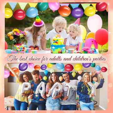 100 Pcs Link Balloon Linking Balloon Latex Linkable Balloons Connected Wedding Party Decoration (Colorful, 10 Inch)