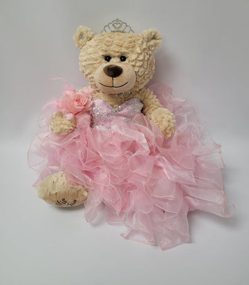 KINNEX COLLECTIONS SINCE 1997 20 Quince Anos Quinceanera Last Doll Teddy Bear with Dress (Centerpiece) ~ ARC16832-3R (Pink)