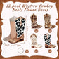 Memorywuu Boot Shape Gift Boxes - 12 Set Western Cowboy Cow Centerpieces for Party Decoration, Rodeo, Birthday, Baby Shower