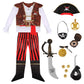Yorborgor Kids Pirate Outfit - Boys Pirate Cosplay Party Dress Up (White, 7-8 Years)