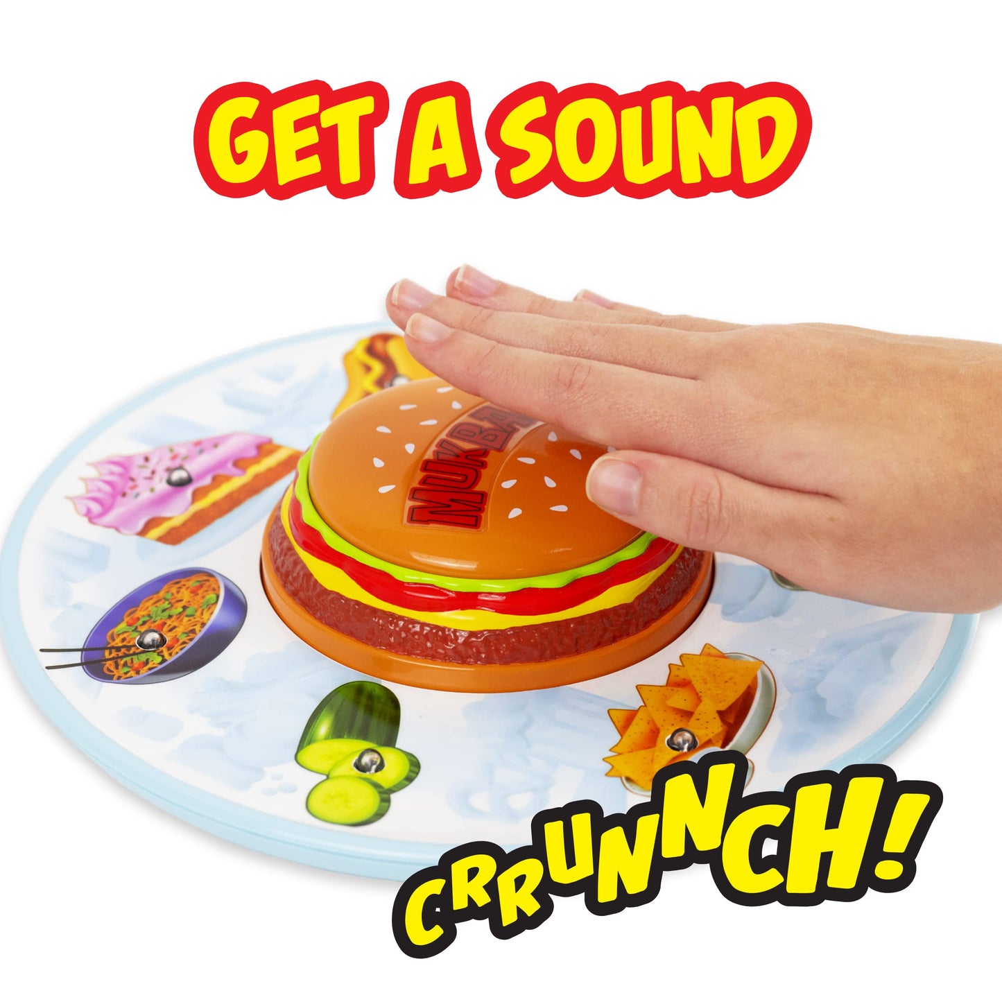 Far Out Toys Mukbang Electronic Food Sound Memory Game, Match Cards To Mukbang Sounds, Gaming Unit, 35 Food Cards, Slurp, Crunch, Belch, & More