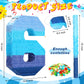 Sratte Number 1 2 3 4 5 6 7 8 9 Piñata With Stick Blindfold Confetti, Gradient Blue Piñata For Kids Boys Girls Birthday Party Anniversary Decorations Supplies(Number 6)