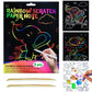 JUNQIU Scratch Art for Kids, Rainbow Scratch Paper Art Set - Animals, Arts and Crafts for Kids Ages 4-8 Girls Boys, Kids Activit