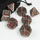 GU BEI TE Metal DND Dice Set,Colorful Dragon Scales DND Dice 7-pcs Metal Polyhedral Dice Set for Dungeons and Dragons RPG MTG Ta