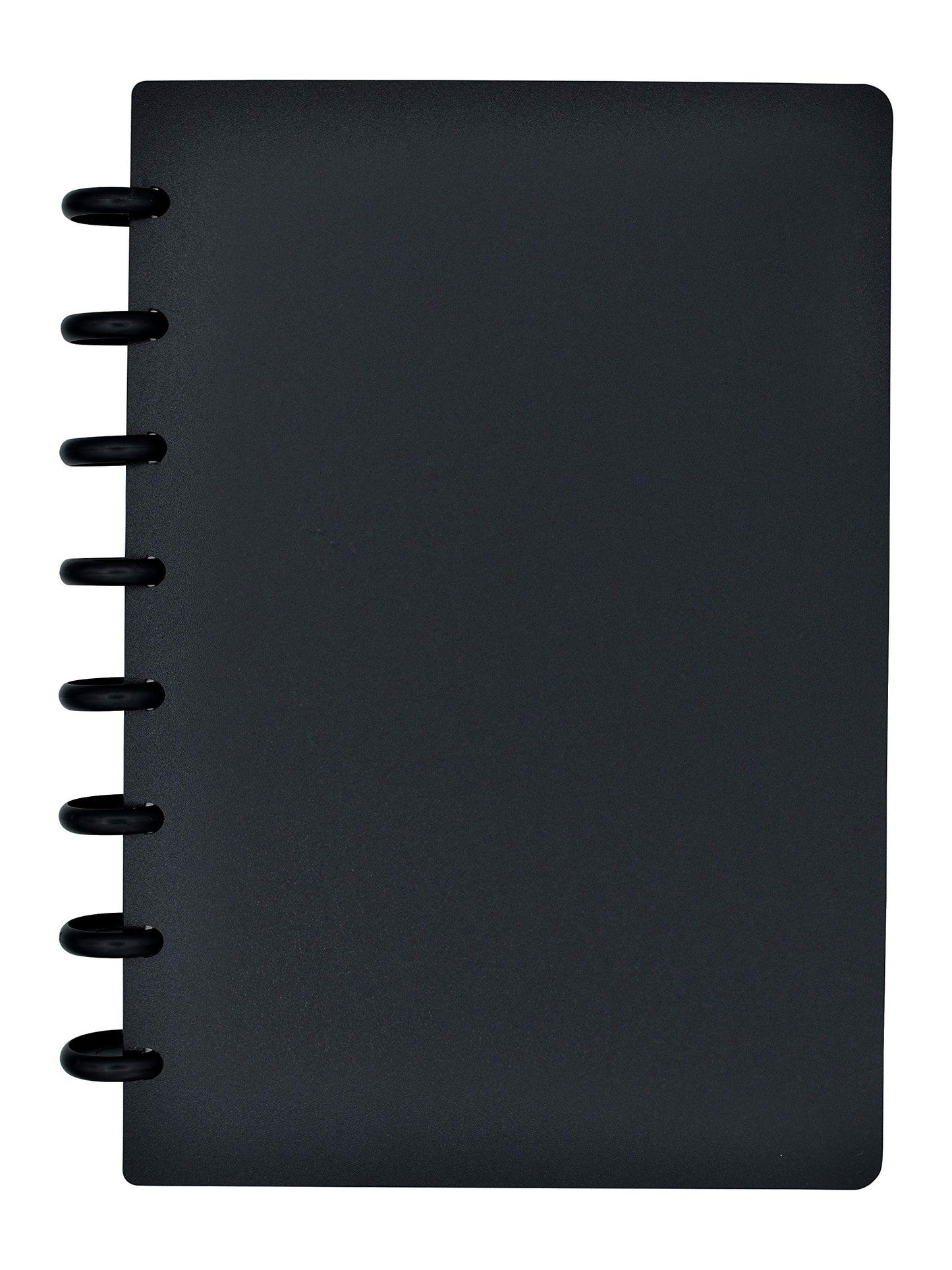 Eleven Discs Discbound Notebook, Junior Size, 1Mm Poly Cover, Heavyweight Paper, 50 Dot Grid Sheets (Black)