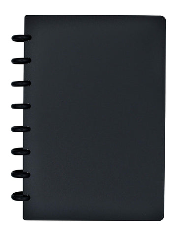 Eleven Discs Discbound Notebook, Junior Size, 1Mm Poly Cover, Heavyweight Paper, 50 Dot Grid Sheets (Black)