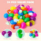 Joyin 24 Pcs Easter Prefilled Eggs With Mochi Squishy Toys, Kawaii Stress Reliever Squishy Toy For Easter Theme Egg Hunt, Kids Party Favor, Basket Stuffers Filler, Classroom Prize Supplies