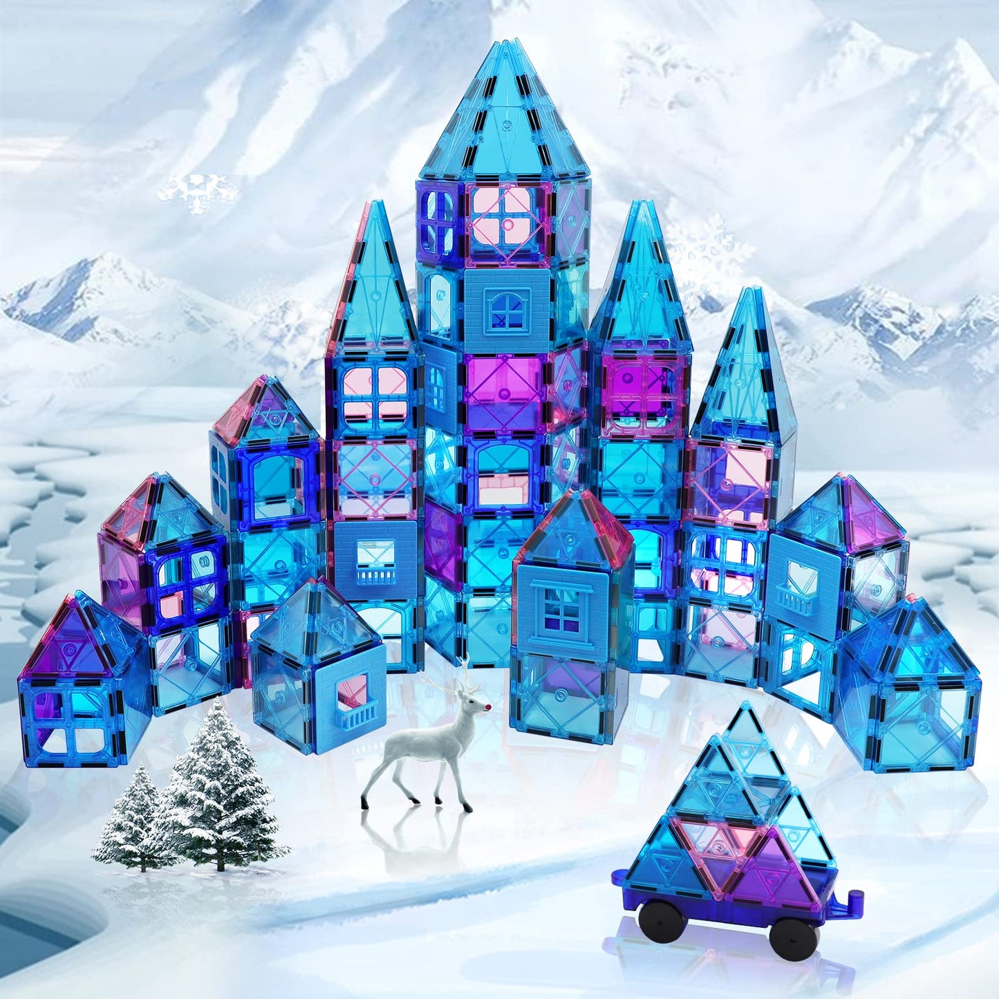 NVHH Magnetic Building Blocks Set - 47pcs 3D Castle Princess Toys for Kids Age 2-8 - Multicolor Educational Fun