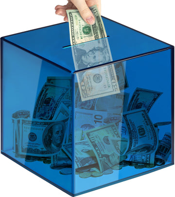Piggy Bank For Adults Must Break To Open, Vcertcpl Acrylic Clear Piggy Bank Money Saving Box For Cash Saving, Unopenable Adults 