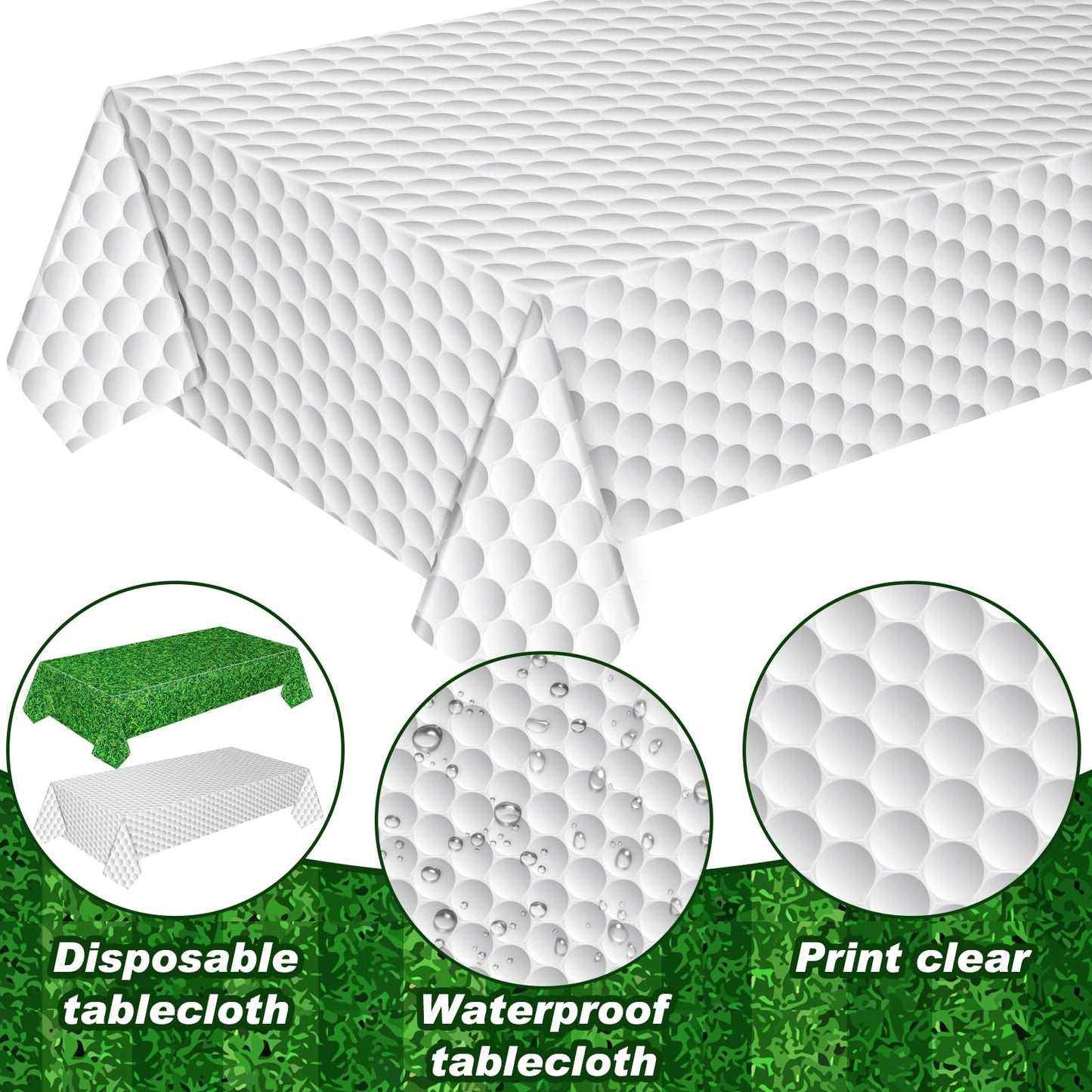 Mixweer Golf Plastic Tablecloth Golf Party Disposable Table Cover Grass Pattern Party Supplies Plastic Sport Theme Table Cover R