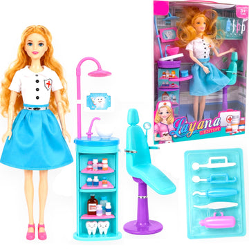 SHAKTISM Layana Dentist Doll Playset for Kids | Doctor & Dentist Pretend Play Toy Set with Doll, Dental Chair, Medical Accessori