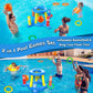 GiziGizi Pool Toys for Kids mature-themed  2in1 Inflatable Pool Floats Basketball Hoop & Ring Game  Swimming Pool Games for mature-themeds and Family  Outdoor Party Poolside Water Toy for Boys Girls Kids Ages 4-8-12