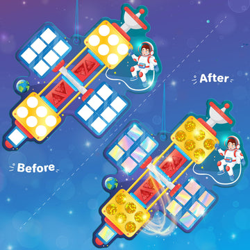 Imagimake Mirror Mosaic Space Theme Kids Art Set | Diy Craft Kit With Foil Stickers | Birthday Gift For Boys And Girls Ages 3-8 | Travel Toys | Crafts For Kids Ages 4-8