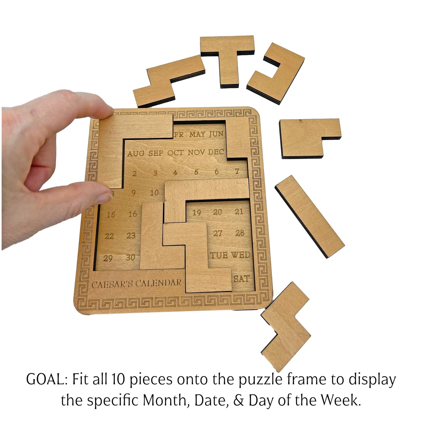 Project Genius Caesar's Calendar Wood Puzzle - 365+ Brainteasers, Multicolor, TG444, Gift for Adults & Kids 8+